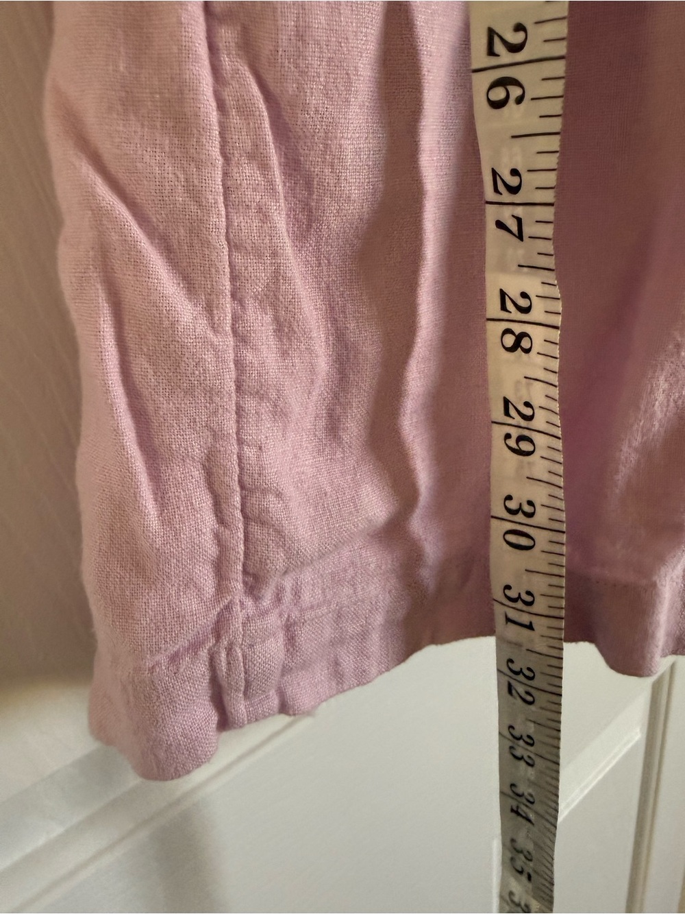 Abercrombie & Fitch Dusty Lilac/Pink Tie-Waist Linen cut out Mini Dress - Picture 6 of 6
